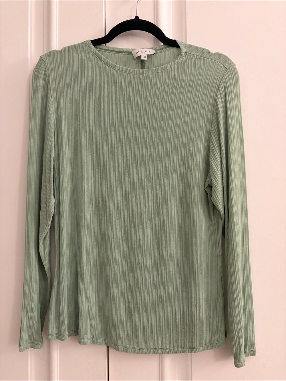 WRAY NYC Sage Green Ribbed Long-Sleeve Top